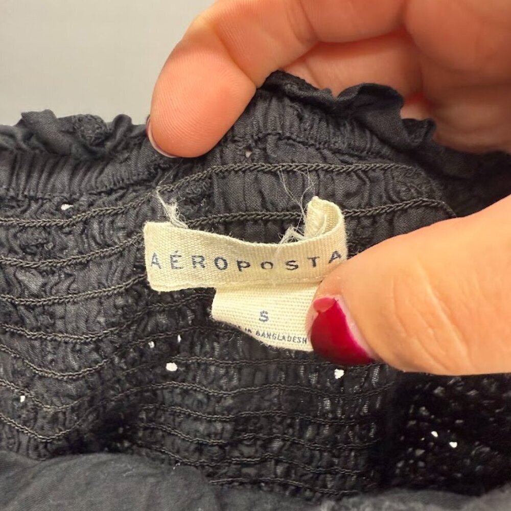 Aeropostale Black Eyelet Lace Strapless Sundress - Picture 3 of 5